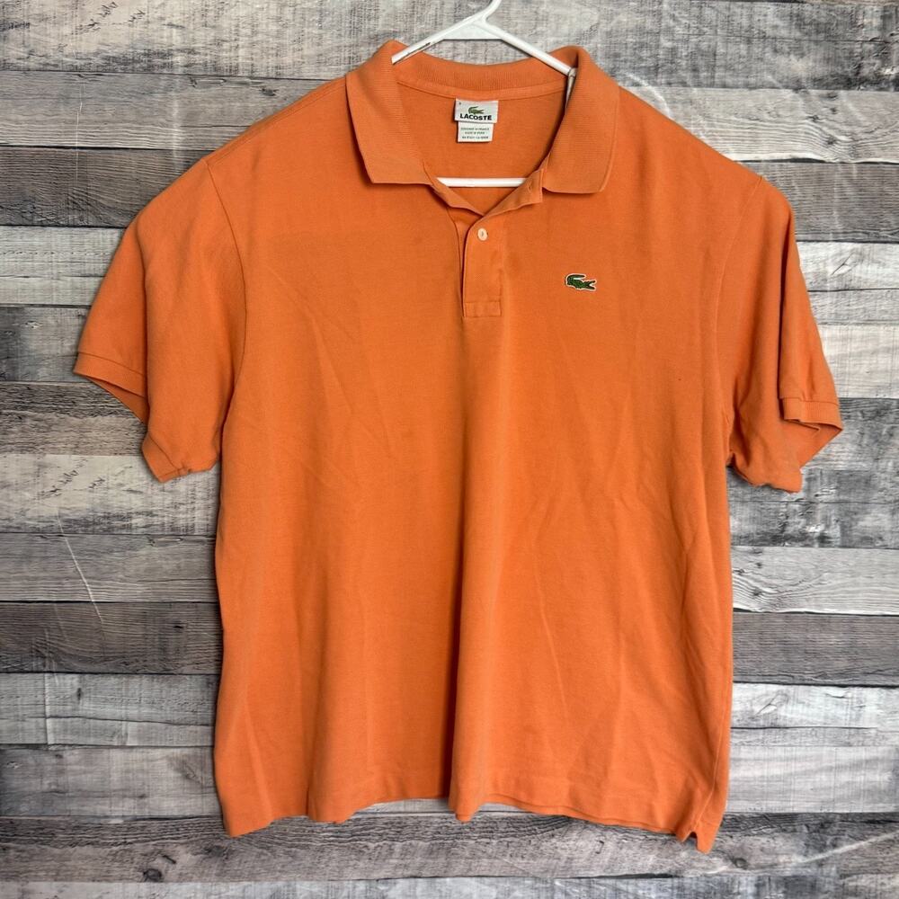 Lacoste Classic Polo Shirt Mens 2XL Orange Preppy Business Golf